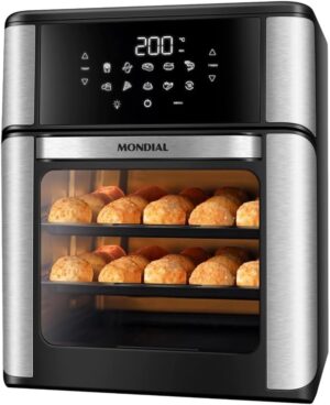 Fritadeira Air Fryer Forno Oven 12L, Mondial, Preto/Inox, 2000W, 110V - AFO-12L-BI
